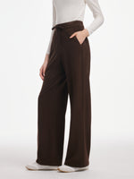 [Preview] Embroidered Side Seam Drawstring Waist Women Knit Pants GOELIA