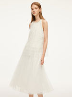 Lace Embroidered Sequins Halter Top And Mesh Skirt Two-Piece Set GOELIA