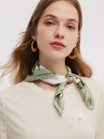 100% Mulberry Silk Rose Print Women Scarf GOELIA
