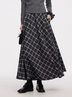 Plaid Women A-Line Skirt With Scrunchie GOELIA