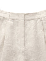 100% Linen Women Pocket Shorts GOELIA