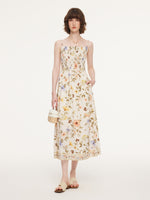 Tencel Blend Cardigan And Floral Print Strap Dress Two-Piece Set GOELIA