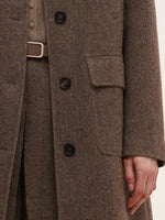 100% Washable Wool Leather Collar Women Coat GOELIA