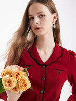 Tencel Wool V-Neck Sweater And Half Skirt Two-Piece Set GOELIA