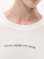 22MM Mulberry Silk Tencel Blend Women Letter Print T-Shirt GOELIA