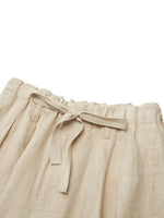 100% Linen Loose Fit Unisex Barrel Leg Pants GOELIA