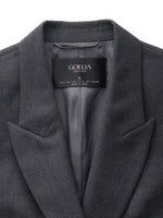 Worsted Wool Blend Notched Collar Women Blazer GOELIA