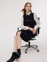 Tweed Faux Two-Piece Women Mini Dress GOELIA