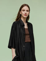 16MM Xiang Yun Silk Unisex 3/4 Sleeves Oversized Shirt GOELIA