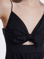 Cut-out Spaghetti Strap Bowknot Tied Maxi Dress GOELIA
