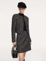 Wool Blend Tweed Cropped Jacket And Skirt Two-Piece Set GOELIA