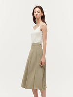 Crop Blazer And Camisole And Pleated Midi Skirt Three-Piece Set GOELIA