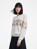 [Preview] Wool Blend Sheep Fair Isle Unisex Sweater GOELIA