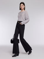 [Preview] Denim Fleece Lined Women High-Waisted Flared Jeans GOELIA