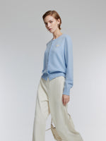 100% Wool Sheep Embroidered Women Cardigan GOELIA