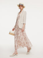 Acetate Blend 3/4 Sleeve Women Blazer GOELIA