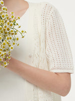 V-Neck Women Long Open-Knit Cardigan GOELIA