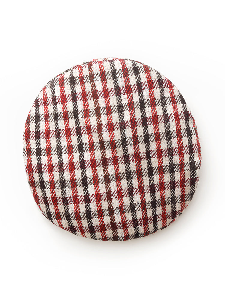 Red And White Plaid Beret GOELIA