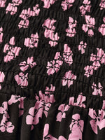 Bowknot Printed Spaghetti Strap Maxi Dress And Knitted Cardigan Two-Piece Set With Scrunchie GOELIA