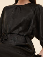 19MM Xiang Yun Silk Jacquard Women Self-Tie Belt Maxi Dress GOELIA