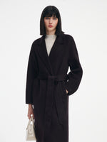 [Preview] Alpaca Wool Blend Double-Faced Women Wrap Overcoat GOELIA
