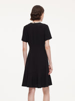 Triacetate Blend Beaded Neck Women Mini Dress GOELIA