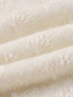 Cashmere Boat Neck Pointelle Knit Women Sweater GOELIA