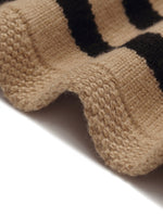 Button Up Woolen Striped Lady Cardigan GOELIA
