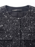 Wool Blend Round Neck Women Jacket GOELIA