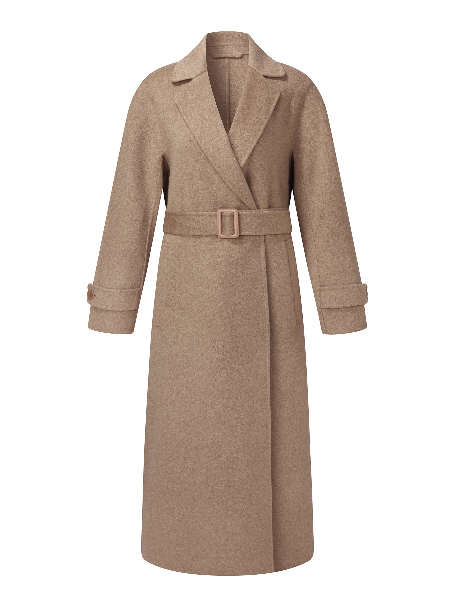 [Preview] 100% Cashmere Women Belted Overcoat GOELIA