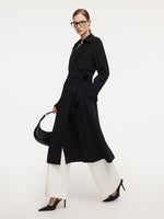 Triacetate Blend Women Wrap Trench Coat GOELIA