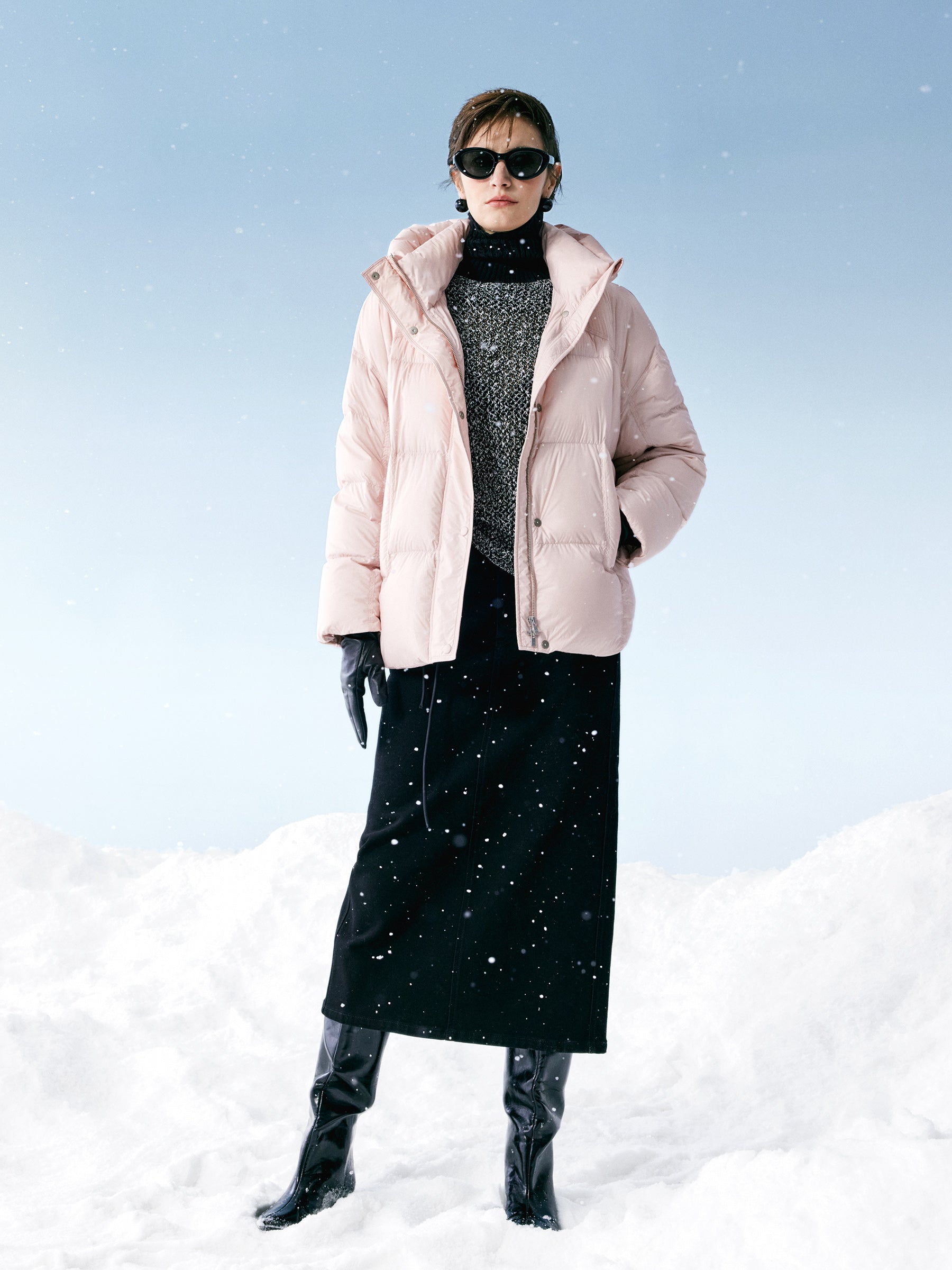 Cocoon Windproof Zip-Up Hooded Goose Down Jacket GOELIA