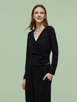 Tencel Blend Hoodie And Wide Leg Pants Two-Piece Set GOELIA