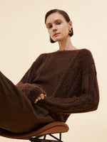 Mohair Wool Blend Sequins Women Sweater GOELIA