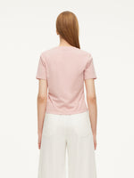 Cotton Side Twist Women T-Shirt With Detachable Beaded Chain GOELIA