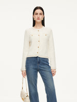 Pre-Order Round Neck Single-Breasted Women Cardigan GOELIA