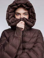 [Preview] Narrow-Quilted Goose Down Hooded Cropped Jacket GOELIA