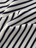 Lyocell Blend Stripe Gathered Waist Women Knit Mini Dress GOELIA