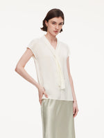 22MM Mulberry Silk Tie Neck Women Blouse GOELIA