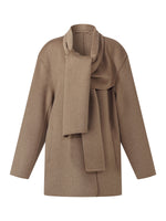 Cashmere Wool Blend Double-Faced Scarf Collar Women Coat GOELIA