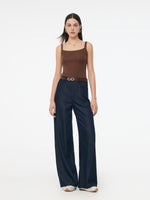 Denim Glitter Detailed Women Loose Straight Jeans GOELIA