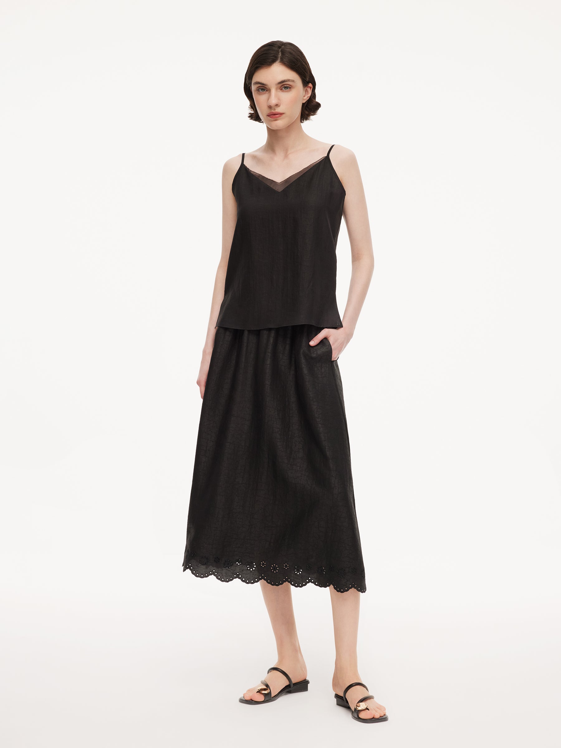 12MM Gambiered Canton Gauze Women Camisole GOELIA