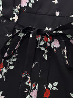 [Preview] 16MM Mulberry Silk Floral Print Women Maxi Wrap Dress GOELIA