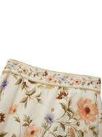Tencel Blend Floral Print Women A-Line Skirt With Scrunchie GOELIA