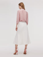 Acetate Blend Ruffle Blouse And Mermaid Skirt Two-Piece Set GOELIA