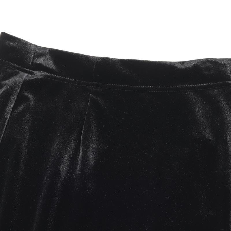 Black Velvet Mermaid Skirt GOELIA