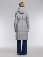 [Preview] Drawstring Waist Hooded Goose Down Overcoat GOELIA