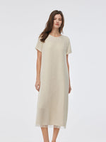 Tweed Sequins Fringed Edge Women Maxi Dress With Slip Dress GOELIA