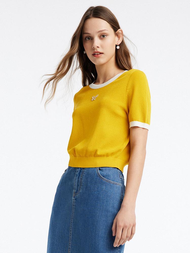 Round Neck Mulberry Silk Top GOELIA