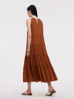 Tencel Acetate Blend Women Halter Maxi Dress GOELIA